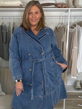 Ava & Viv Denim Lightweight Belted Jacket